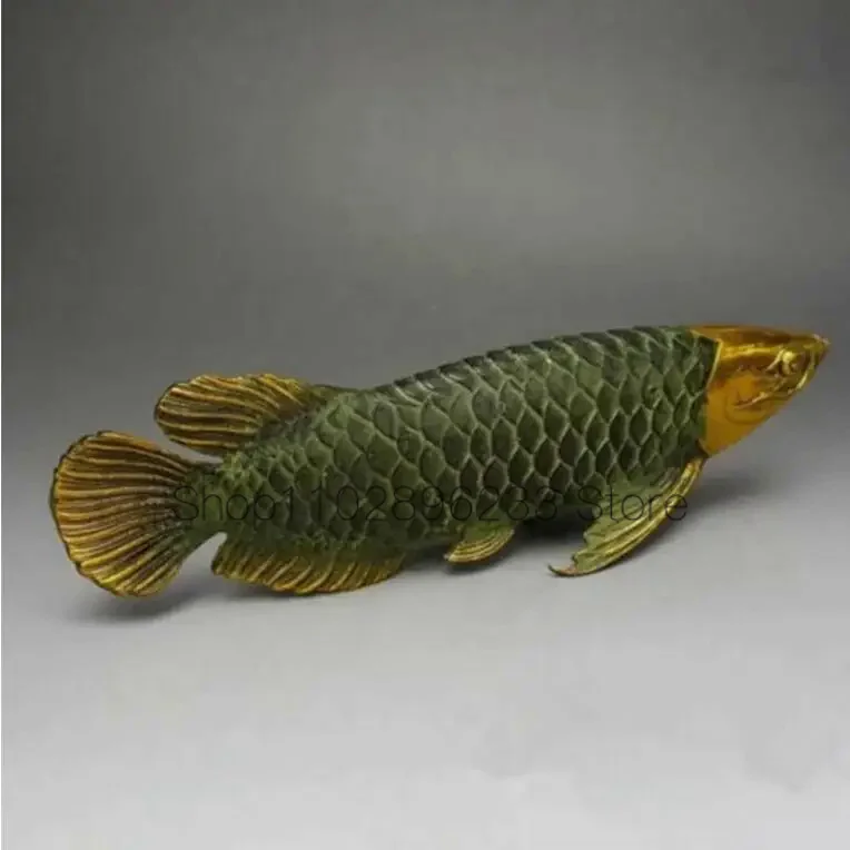 Imagem -04 - Ym-cobre Lucky Fish Estátua para a Decoração Home Chinês Bronze Gilt Old Handwork