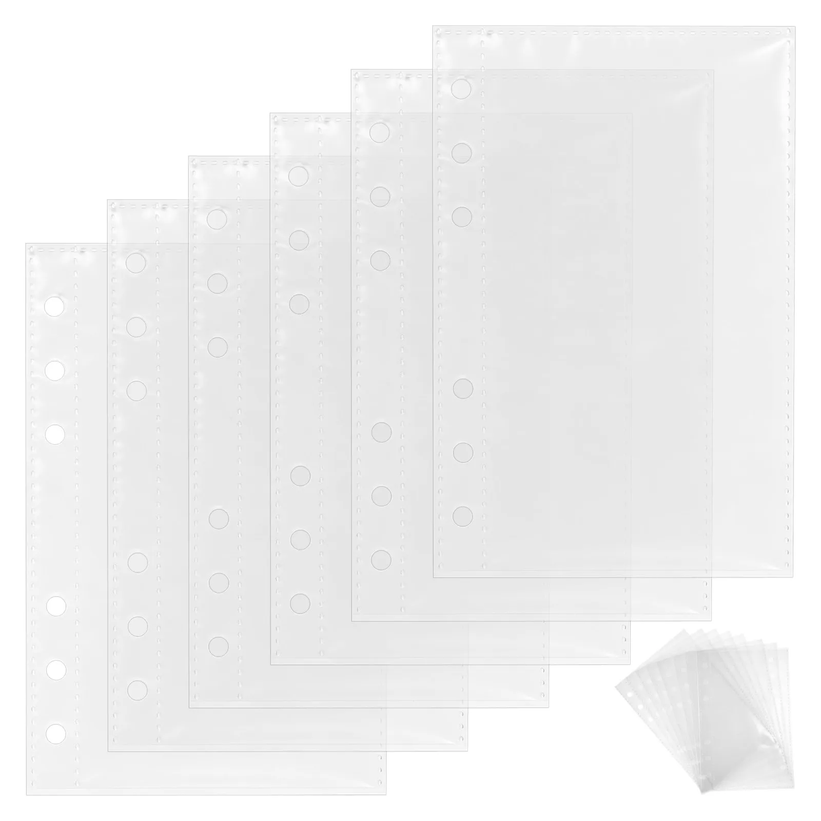 

20Pcs Transparent Binder Pockets Clear Card Protector Sheets A6 Size 6 Ring Refill Inserts for Trading Cards Stickers Album