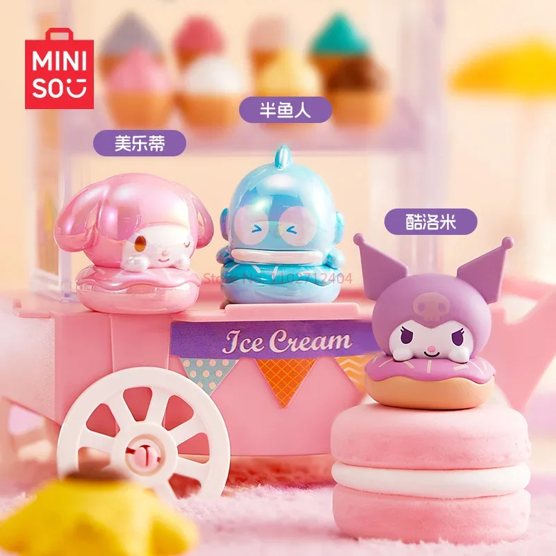 Oryginalne Sanrio Family Donut Series pudełko z niespodzianką z fasolą cukierkową Kawaii niespodzianka dekoracja stołu Model prezent bożonarodzeniowy dla dziecka