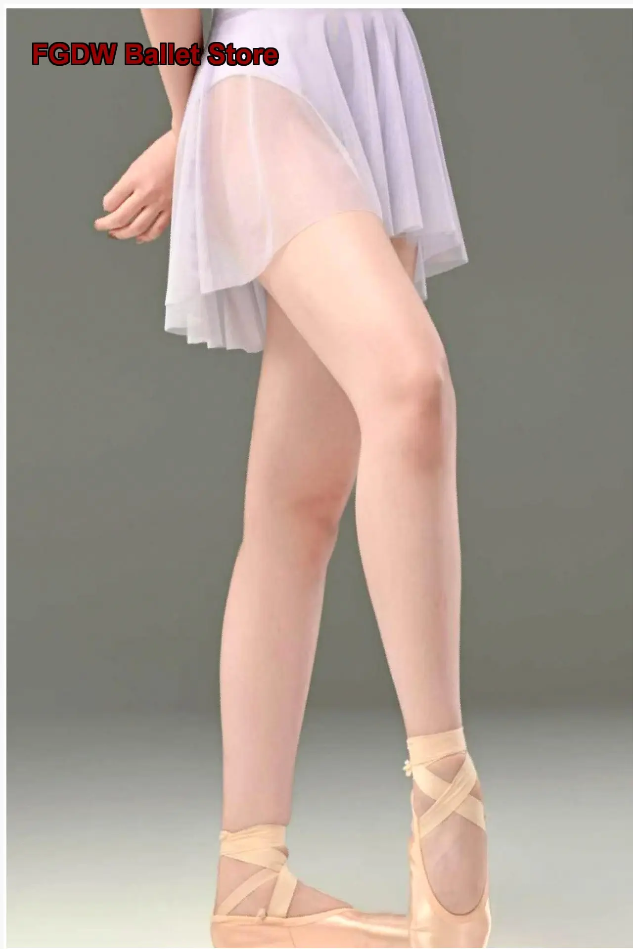 Women's One-Piece Silk Smooth Mesh Half Skirt for Dance Practice Adult
