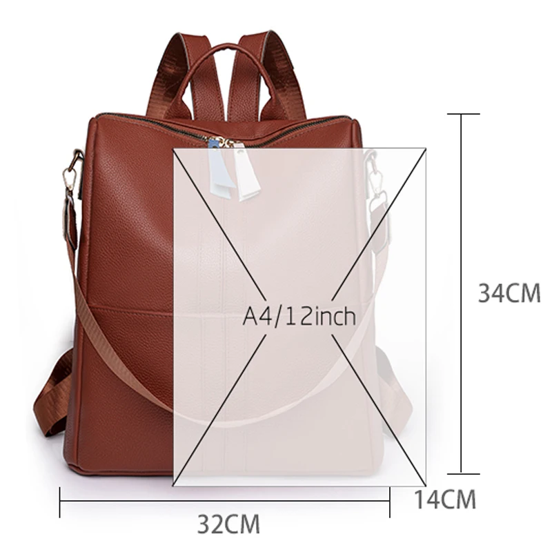 New Luxury Design Leather Women Backpack Casual School Bag for Teenager Girls Travel Back Pack Ladies Bagpack Mochilas Sac A Dos