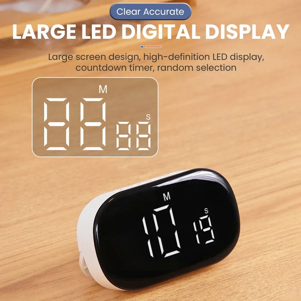 Big Screen Digital Kitchen Timer, LED Display, Electronic Time, Positive and Negative, Baking, Cooking, Counter, Learning Timer