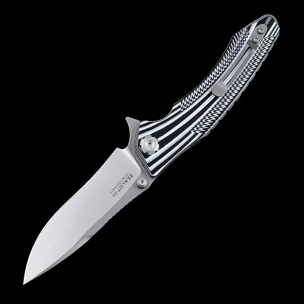 Maxace Zealot III 10CR15COMOV Pisau Lipat Pisau Berburu Buah Bertahan Hidup Luar Ruangan EDC Alat Berkemah Pegangan G10