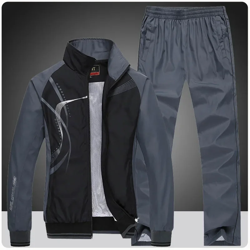 Abbigliamento sportivo da uomo Primavera Autunno Jogging Tuta da corsa Set da 2 pezzi Tuta sportiva da basket Giacca + Pantalone Tuta Abbigliamento