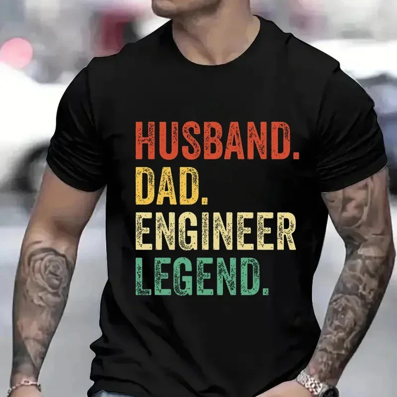 Funny Husband Dad Engineer Legend Retro T Shirts for Men Summer Graphic Retro Streetwear Short Sleeve Father Gifts Men T-shirts