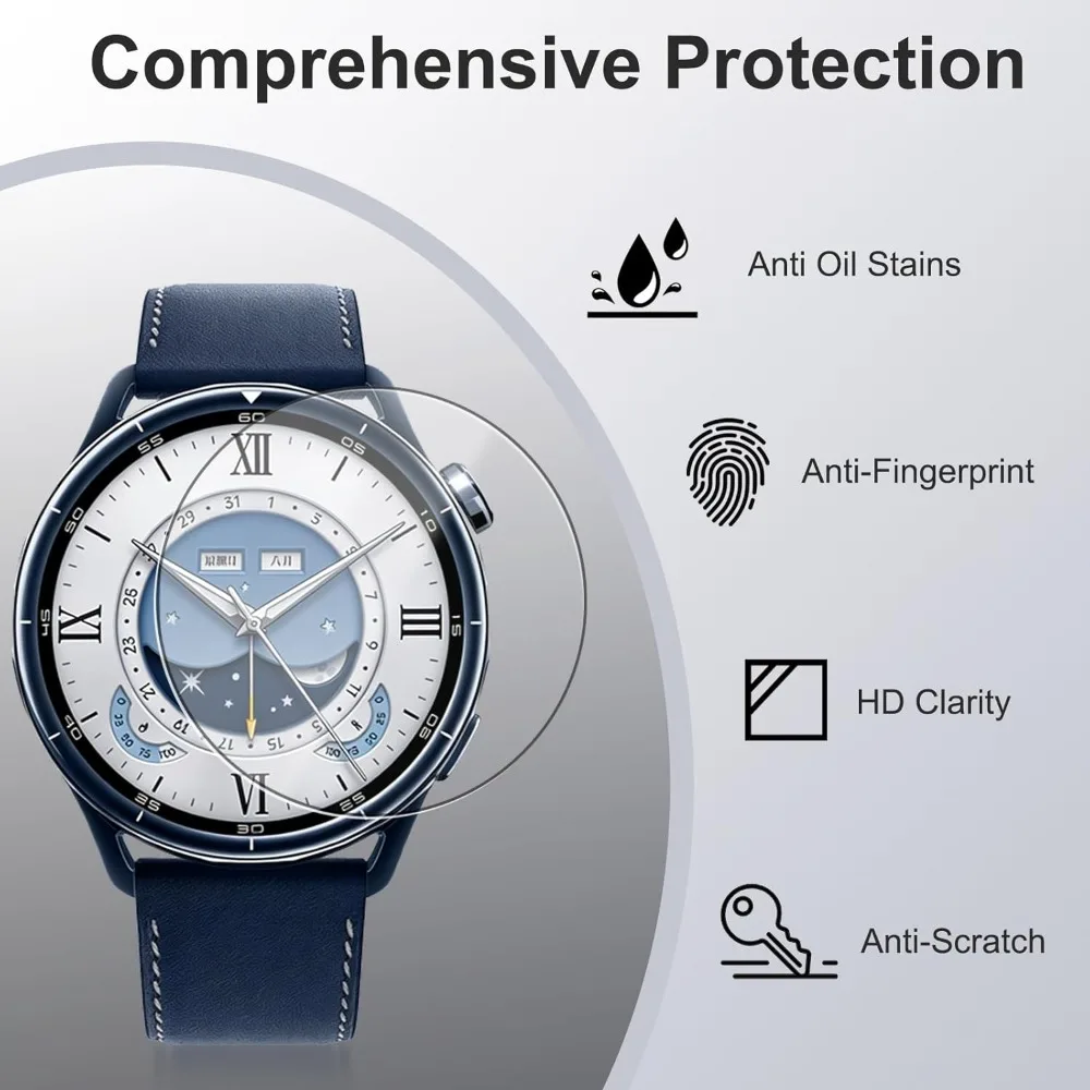 5-1Pcs Easy To Install Tempered Glass for Xiaomi Watch S5 41mm 46mm Full Coverage Screen Protector Anti-scratch Protective Film