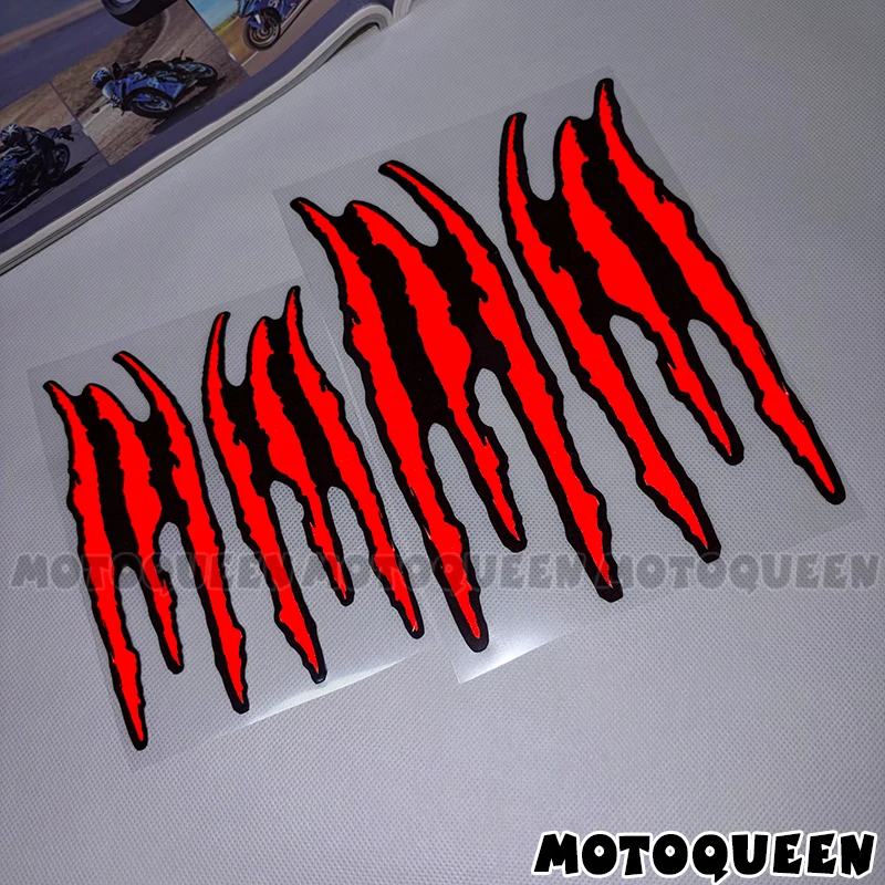 Claw mark paw stickers scooter sport motorbike car decals front side panels body fairing aluminum side boxes reflective sticker