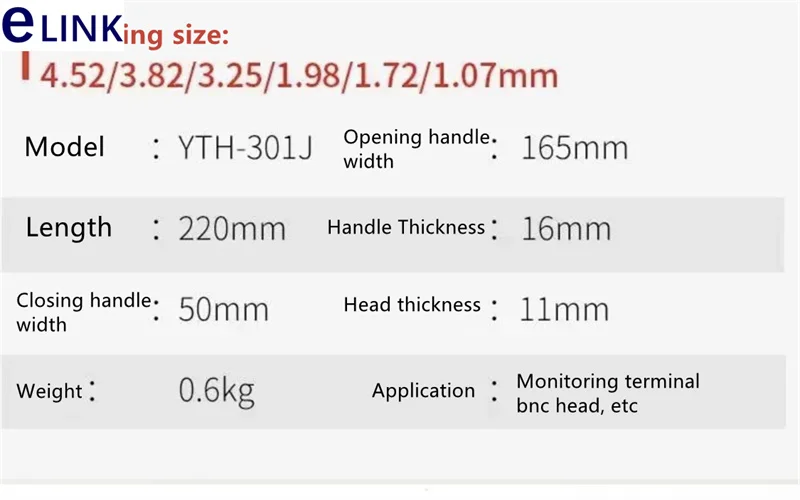 Assembly Crimping Pliers for Optical Fiber Parts, 301J, Applicable to SC/FC/lc/St