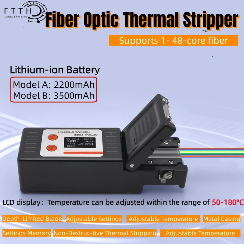 NEW Fiber OpticThermal Stripper 48 Core High-quality 2200/355mAh Professional Thermal Stripping for Fiber Cable Ribbon