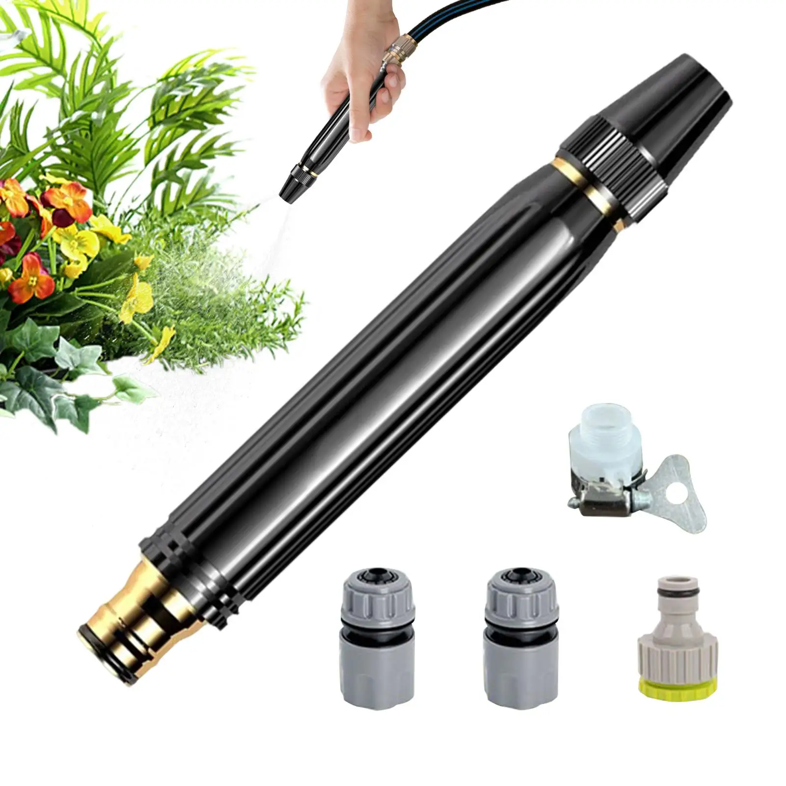 Adjustable Car Wash Water Gun High Pressure Metal Car Wash Straight Nozzle Washer Spray Sprinkler for Car Washing Tool