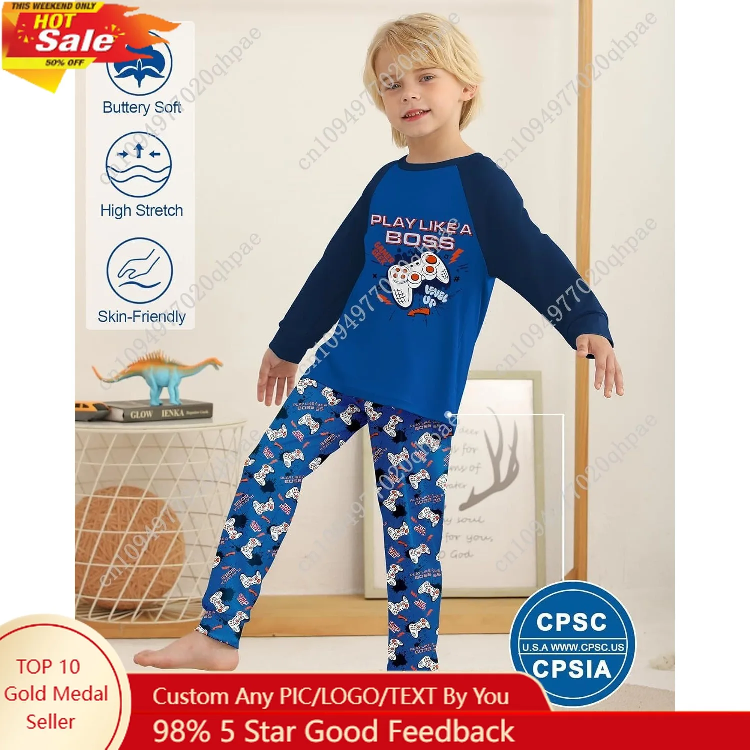 

Mikrdoo Boys Pajamas Set for Kids 2 Piece Long Sleeve Soft Cozy Sleepwear Stretch Fashion Pjs for Big Boys Size 6-16 Years