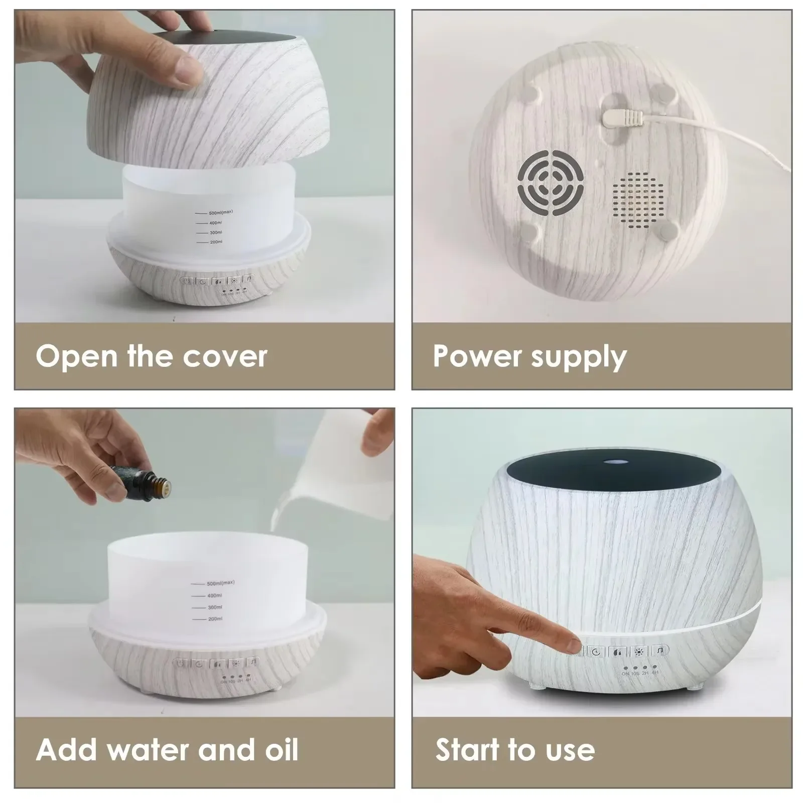 Tuya Smart WiFi Humidifier Aromatherapy Essential Oil Diffuser 500mL 7 Color LED Night Light Work for Alexa Google Home