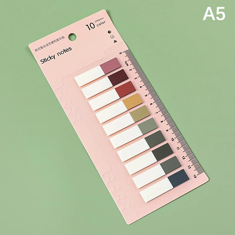 200 Sheets Retro Morandi Index Memo Pad Posted It Sticky Notes Paper Sticker