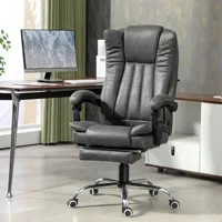 Office chair with massage and heating, height-adjustable, foldable footrest, ergonomic, 62 x 70 x 113-120 cm, grey