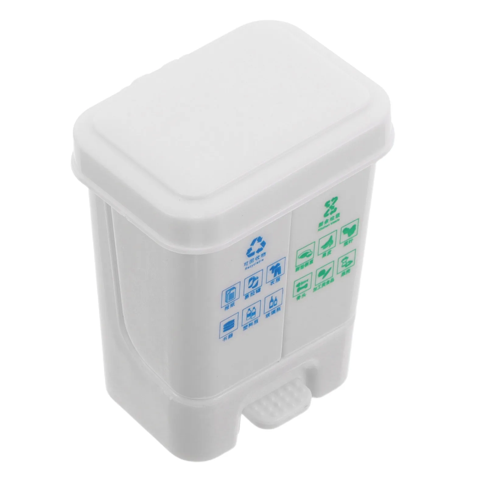 

Миниатюрная мусорная корзина для кукольного домика 2.2x1.69x1.26 дюйма, реалистичный пластиковый контейнер для мусора, декор для ролевых игр, классификация отходов