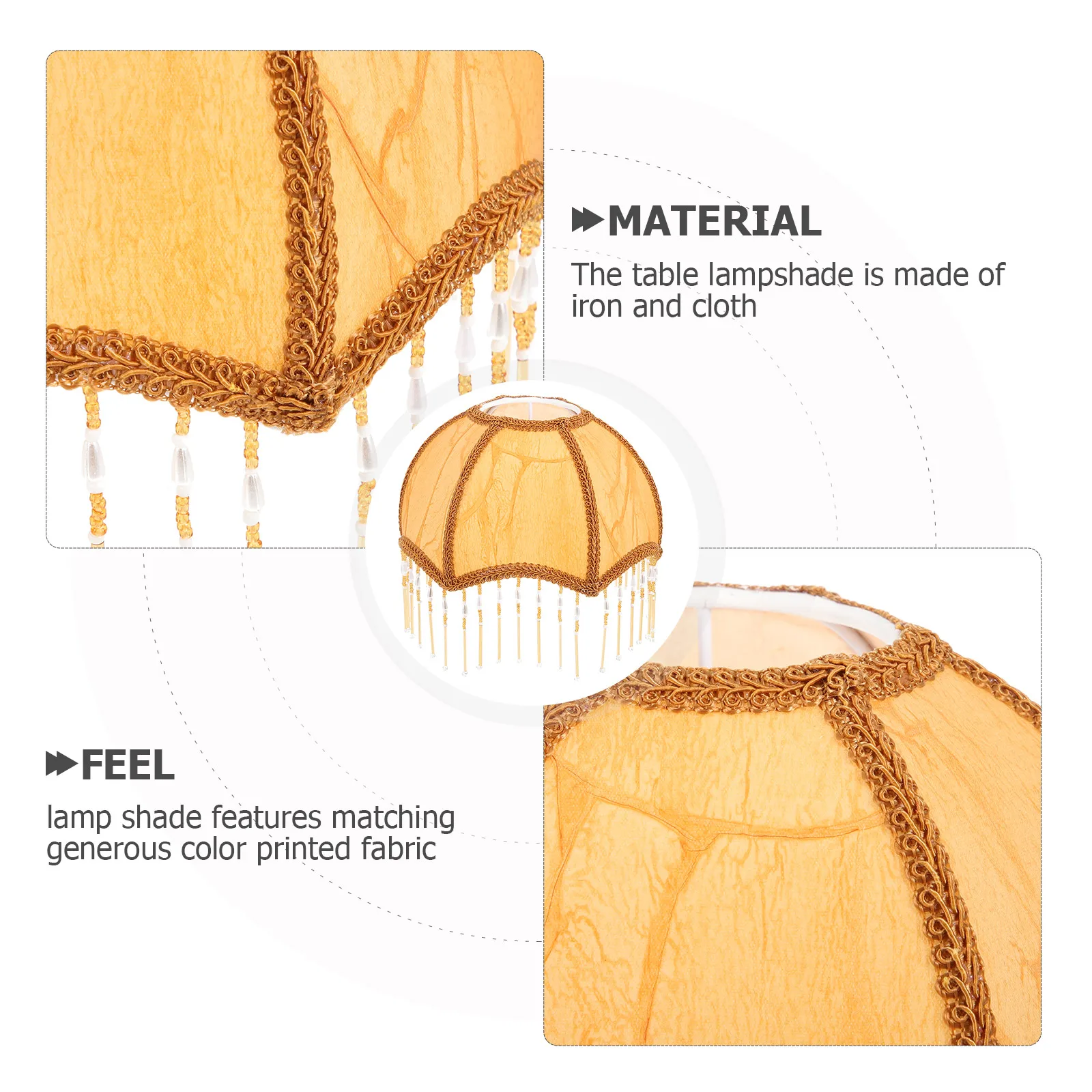 Elegant ร่มโคมไฟสไตล์วินเทจพู่ Fringe ผ้าตารางโคมไฟผ้าเหล็ก PVC Wrought Light สําหรับผู้หญิง