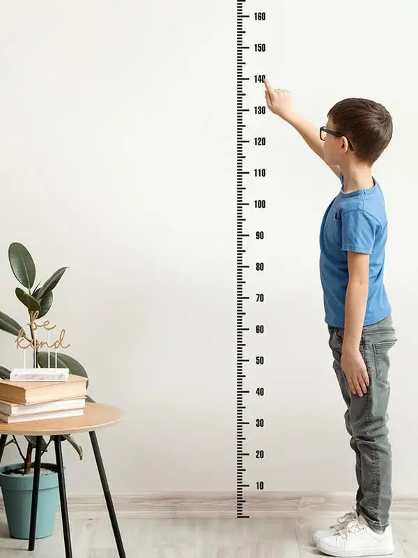 Height Wall Sticker Minimalist pure black height sticker  Wall Height Chart Ruler Decal Sticker Decal Sticker for Kindergartens