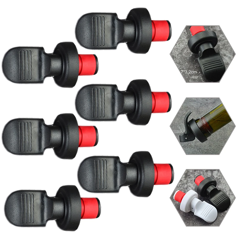 6pcs Wine Bottle Corks Bar Hand Press Sealing Champagne Cap Beers Cork Plug Seal Lids Vacuum Fresh-keeping Wine Bottle Plug