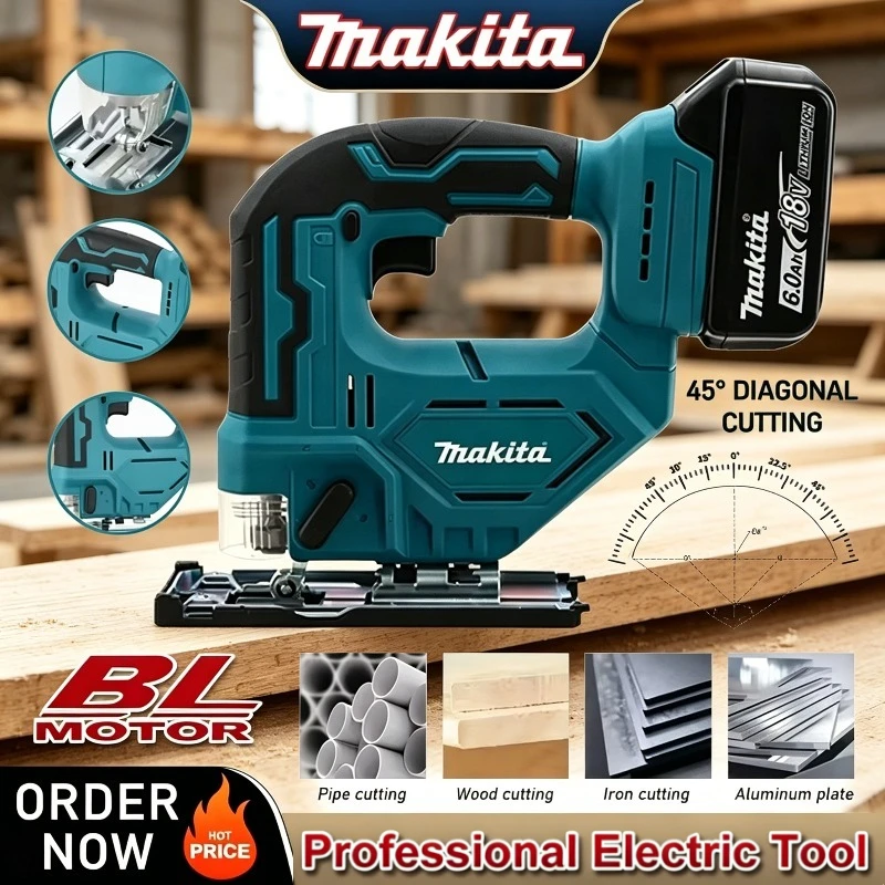 

Makita DJV182Z Cordless Rechargeable Jig Saw Electric Curve Saw Handheld Portable Multifunction Woodworking Cutting Power Tool