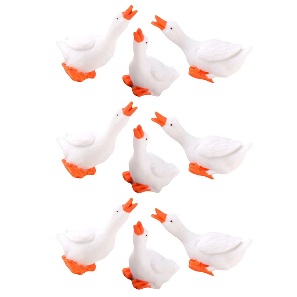 Mini Animal Model Ornaments Duck Gifts Miniature Goose Cute Terrarium Figurine White