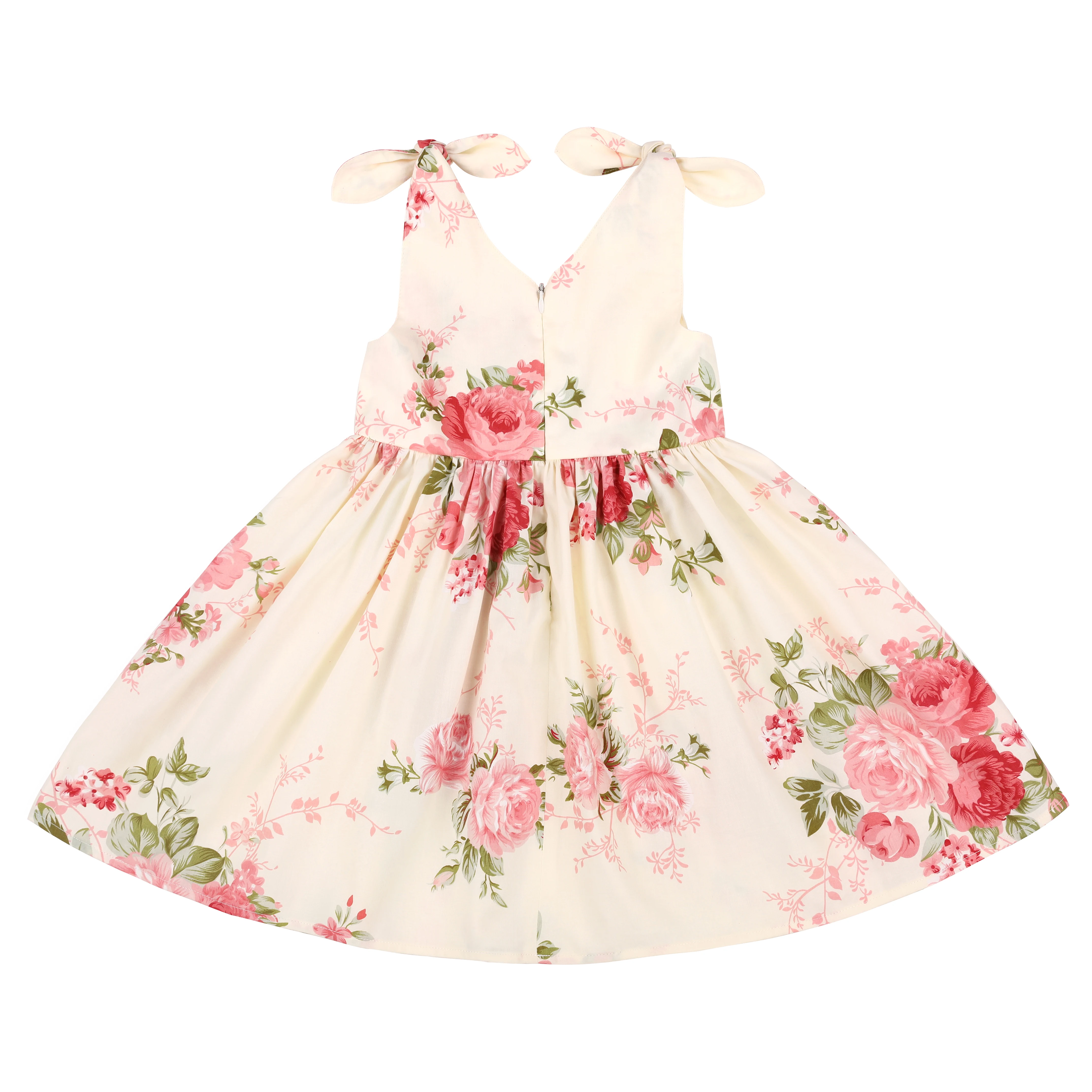 Flofallzique 2023 Baby Girl Dresses Summer Cute Strawberry V Neck Cotton Kid Clothes For Outdoor Leisure Seaside