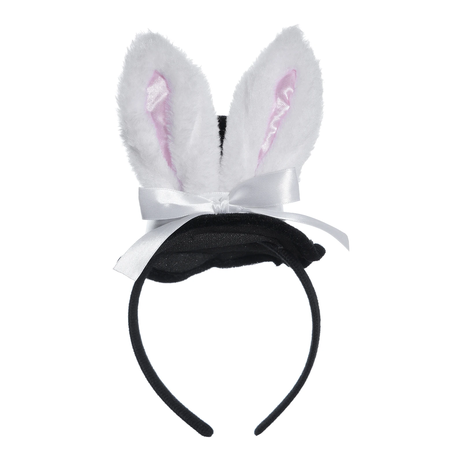 Plush Rabbit Ear Hair Hoop Easter Costume Little White Rabbit Headband Halloween Party Cosplay Props Cartoon Bunny Ears Hairband