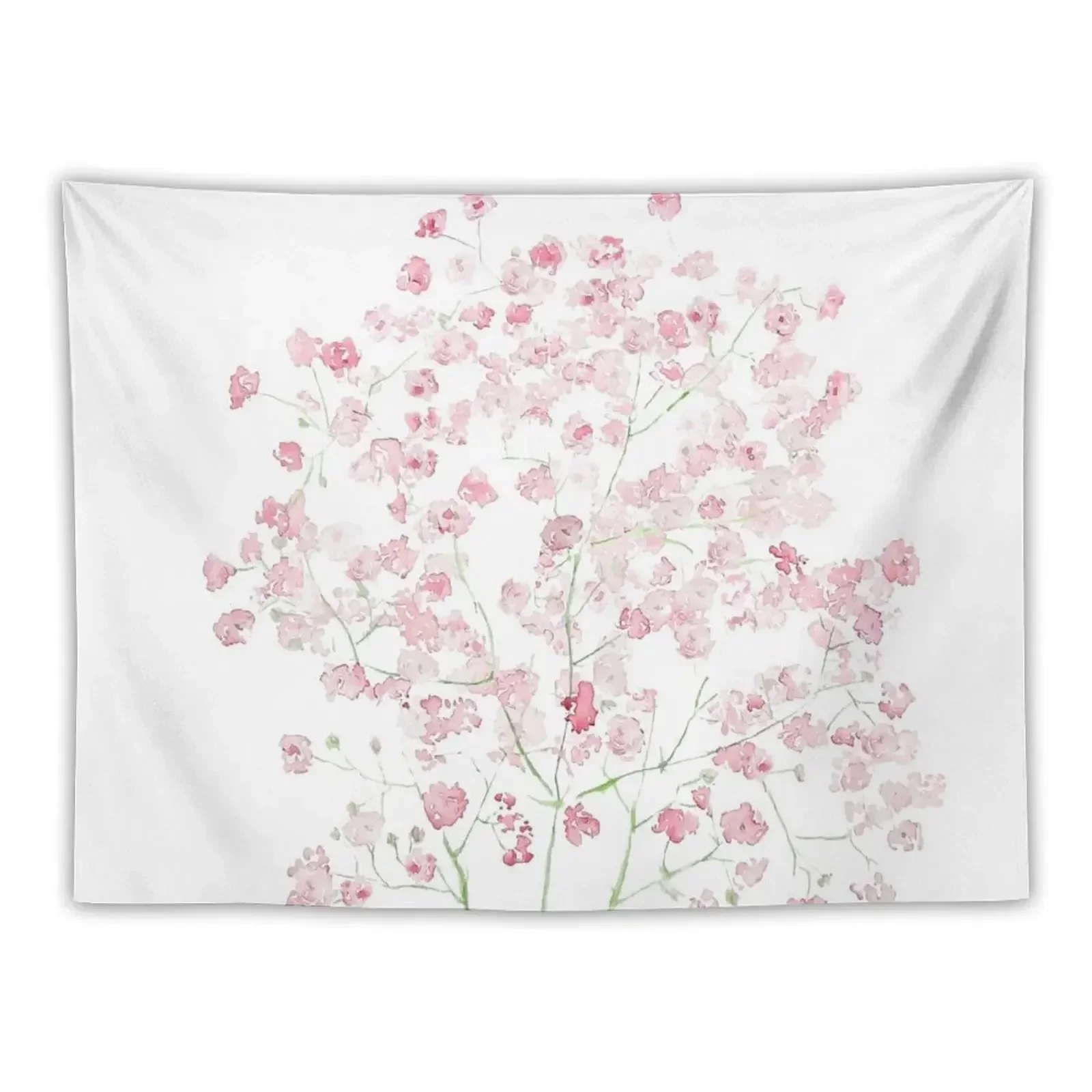 

light pink Baby Breath Bouquet gypsophila watercolor painting Tapestry Things To Decorate The Room Cute Decor Art Mural Tapestry