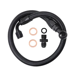 Black Braided Fuel Line Hose with 6AN Tube Adapter Fitting for Honda Civic EK B/D Series 1988-2000