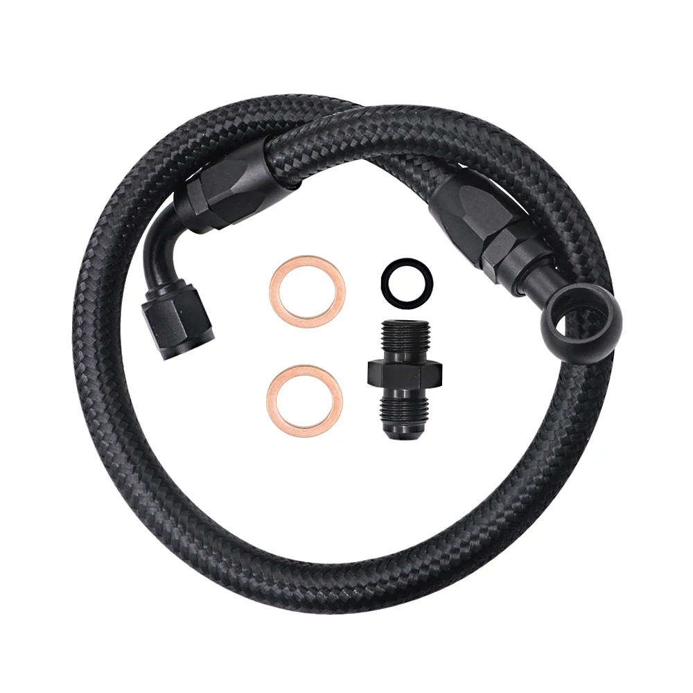 Czarny pleciony przewód paliwowy z adapterem 6AN do Honda Civic EK B/D Series 1988-2000