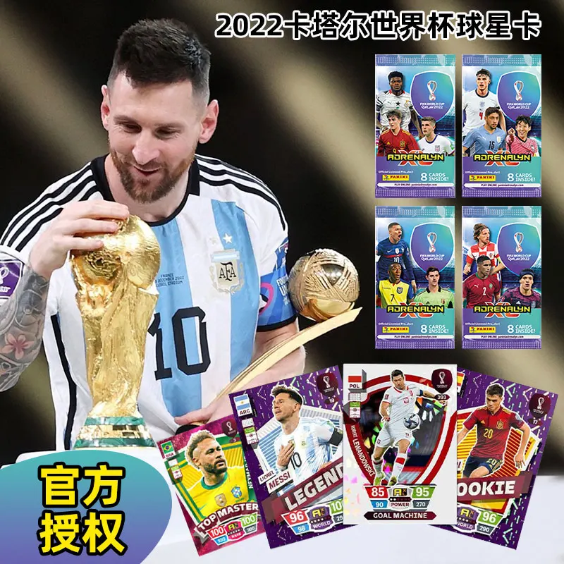 シャッターボックス付きパニーニフットボールカード、サッカースター、メシア、ニーマー、qiyan、ワールドカップ、収集可能なカード、クリスマス、誕生日プレゼントおもちゃ、ボックス全体