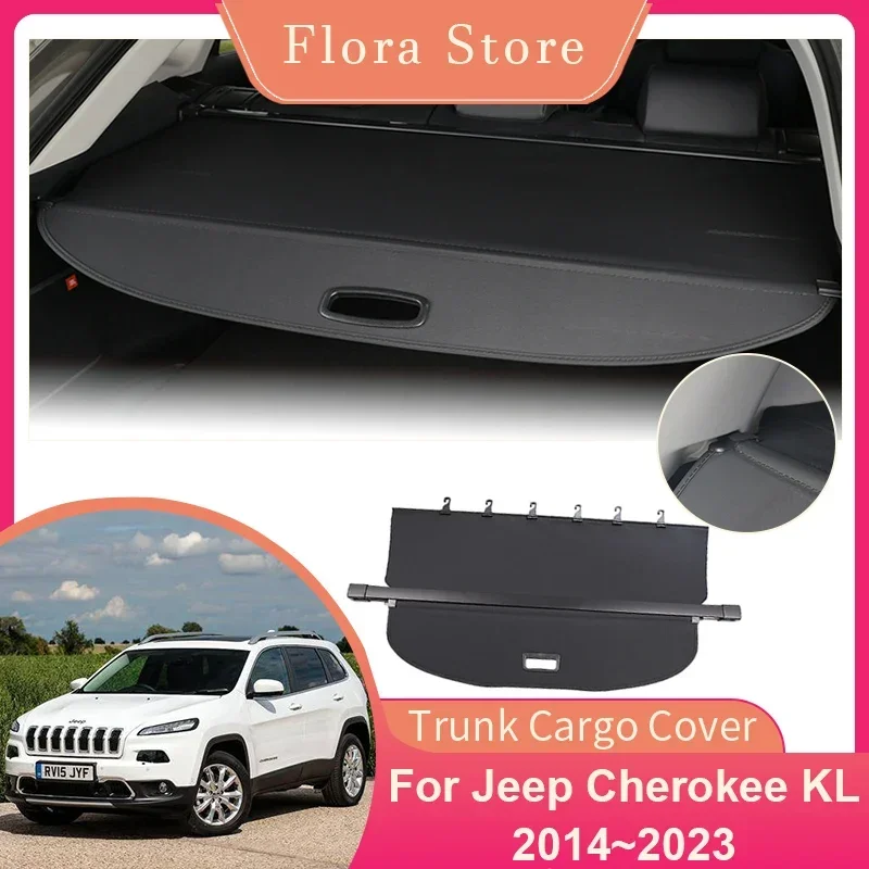 

Rear Trunk Cargo Cover for Jeep Cherokee KL 2014~2023 Partition Board Privacy Security Shield Shade Curtain Interior Accessories