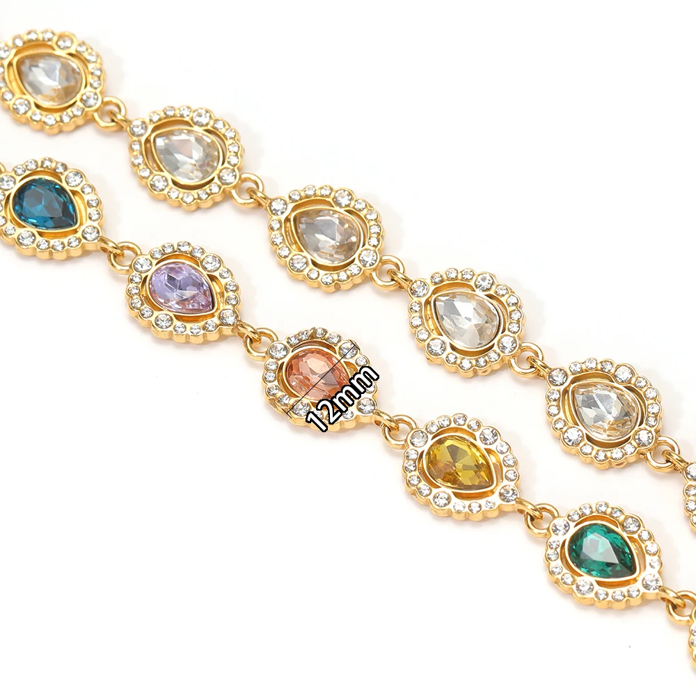 1 Meter Edelstahl Klassische Edelstein-Tropfenketten für DIY Damen-Halsketten, Schmuck, Ohrringe, Armbänder und Bastelarbeiten – Detail 1