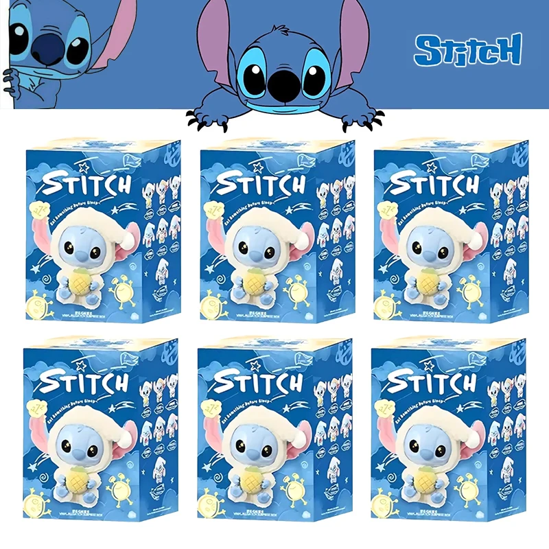 

Disney Stitch Eat Some Thing Before Sleep Series Виниловая слепая коробка Сумка Подвеска Милая плюшевая кукла Mystery Box Игрушка-сюрприз Подарки