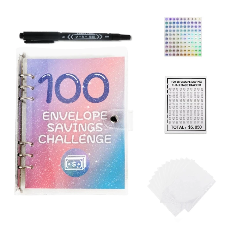 Budget Binder Set with Clear Binder Pockets Budget Binder Planner Savings Binder Cash Wallet Envelope for Budgeting