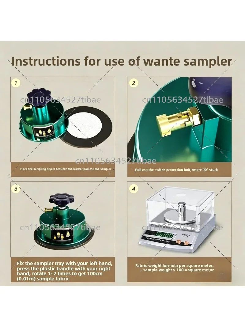 Digital Precision Balance Scale 0.01g Gram Weight Sampler with Circle Cutter for Fabric Paper Weighing Tool view 2