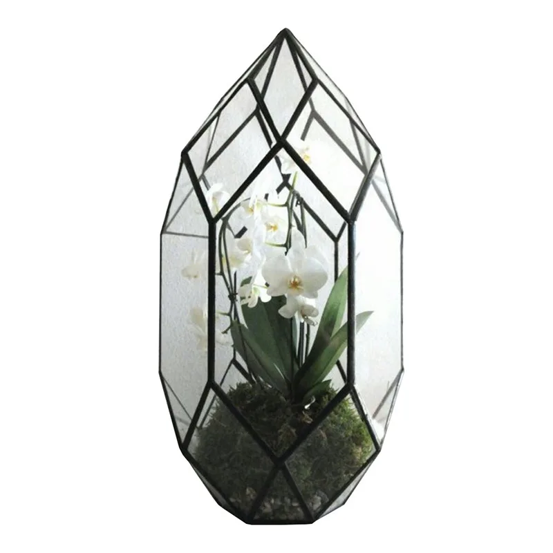 Glass cover flower room micro landscape vase utensils home cosmetics clamshell storage box ornament birthday gift