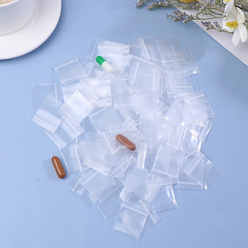 100PCS PE Plastic Packaging Bags Zip Lock Bag Pill Packaging Pouches New Mini Zip Lock Bags Zipper Bag Ziplock Bag 2.5x3cm