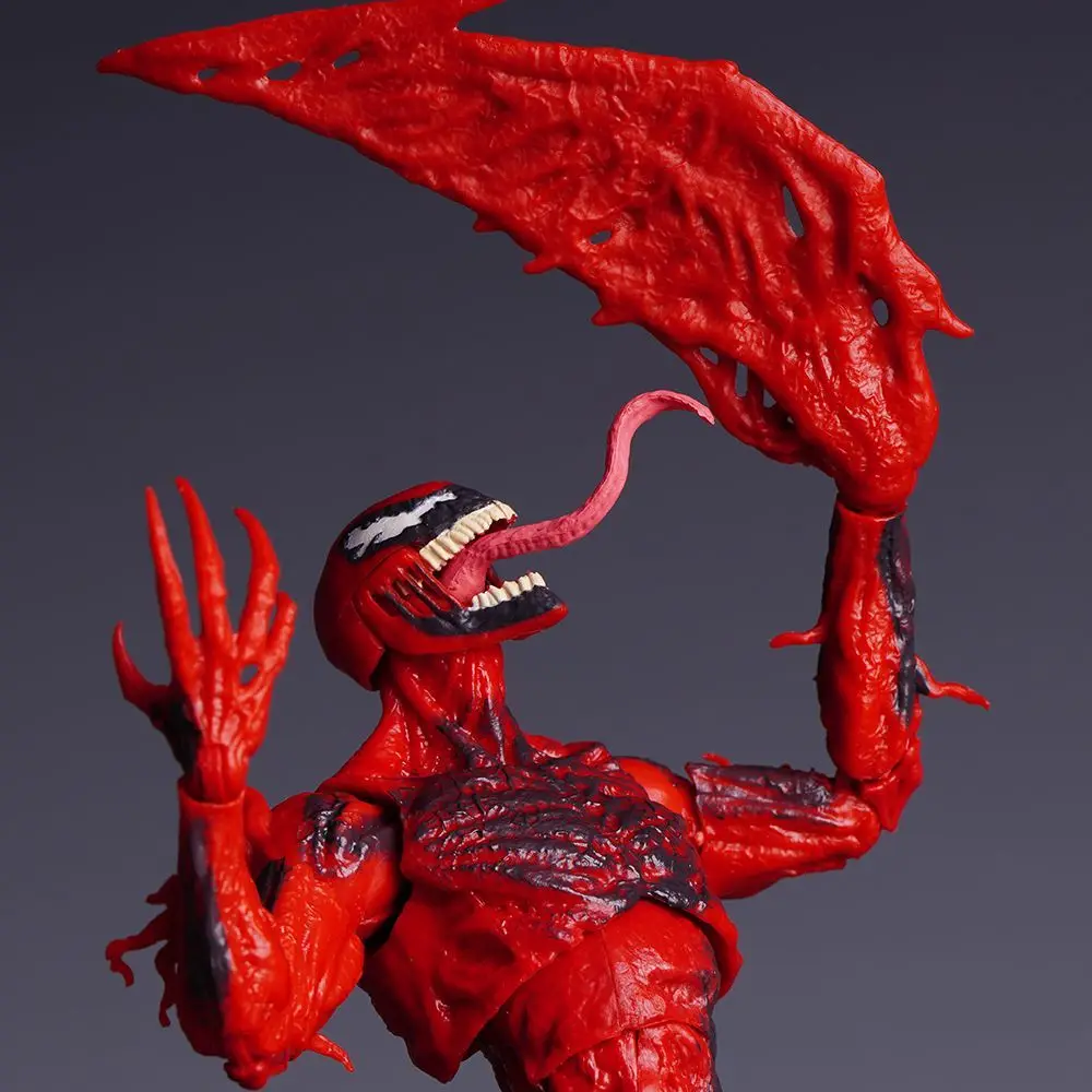 New Legends Series Carnage Action Figure Red Venom Figurine Change Face Statue Model Collectible Customized Decorate Gift Toy