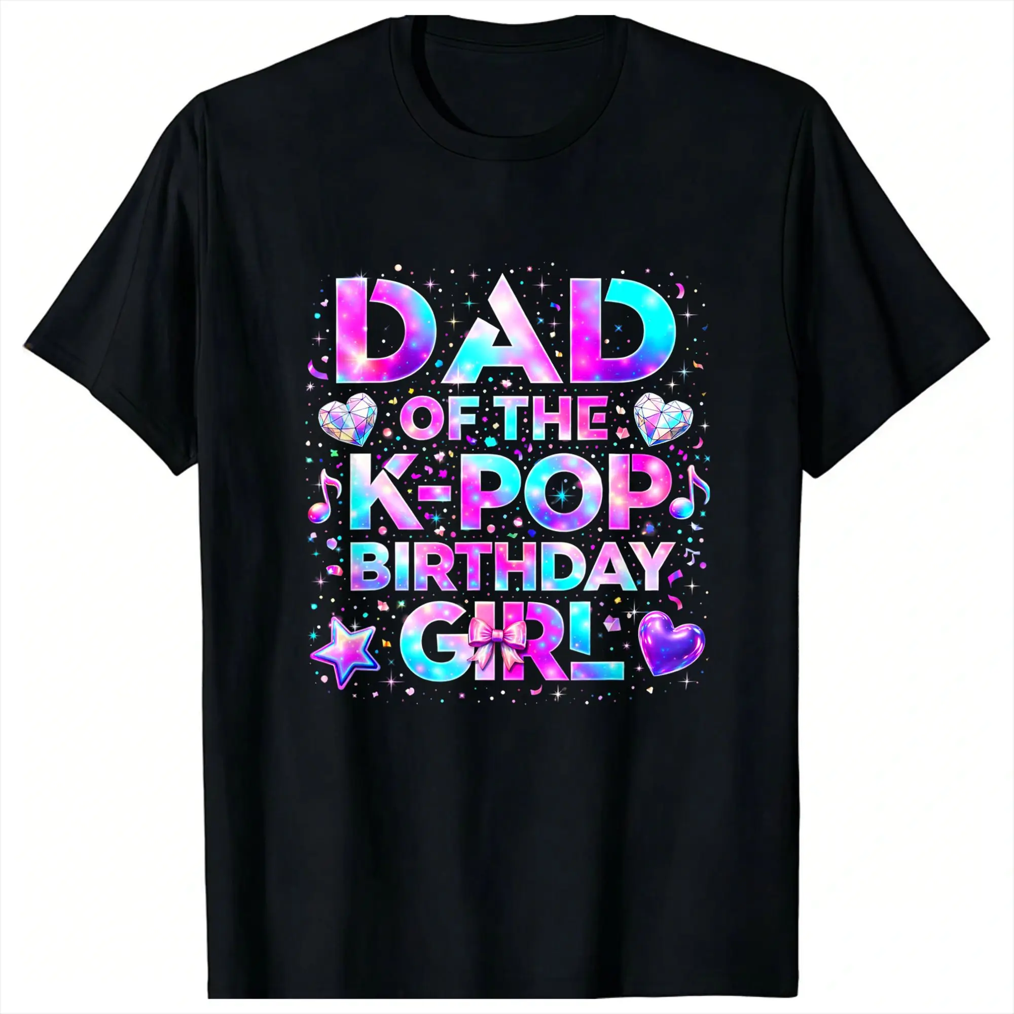 Dad of The K-Pop Birthday Girls Korean Music T-Shirts for Men Tee Shirt Crewneck Short Sleeve T Shirt Gift Idea Clothes