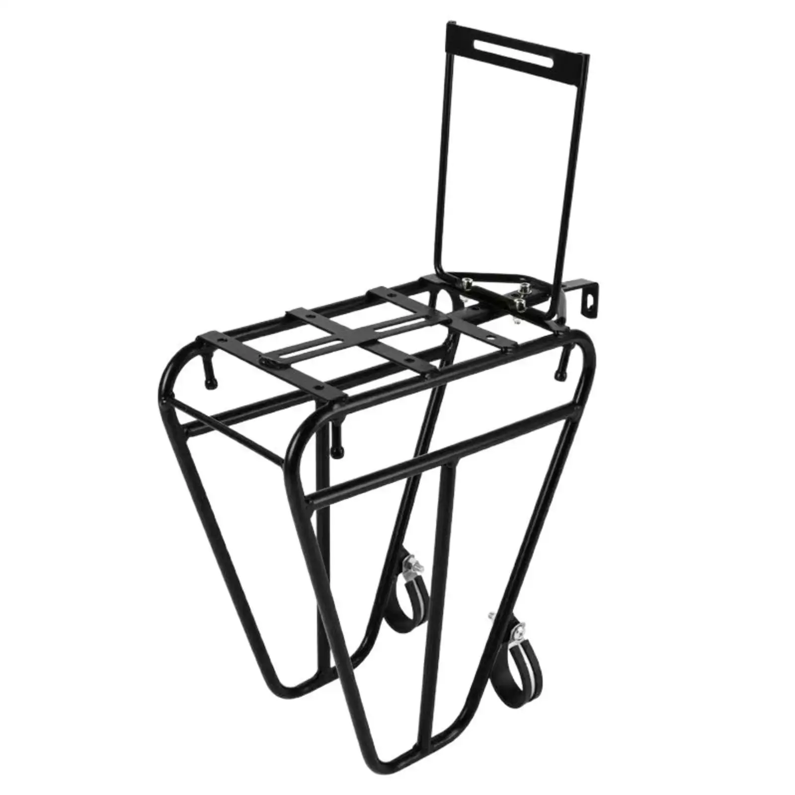 Black Front Bicycle Luggage Rack for Mountain Bike Alloy MTB Cargo Carrier with Mounting Hardware and Side Rails