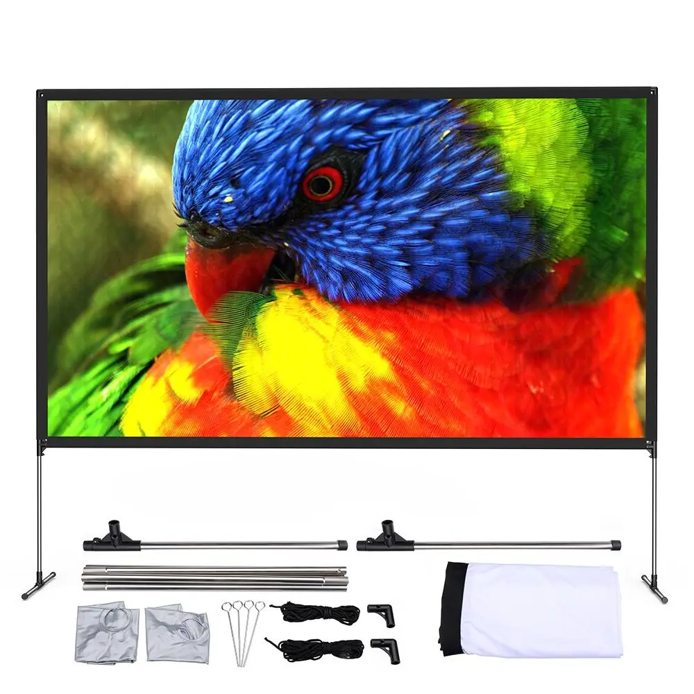 BlitzWolf BW-VS6 80/100-Inch Projector Screen 4K Resolution 16:9 Foldable Anti-Crease Easy Installation Outdoor Movie Screen