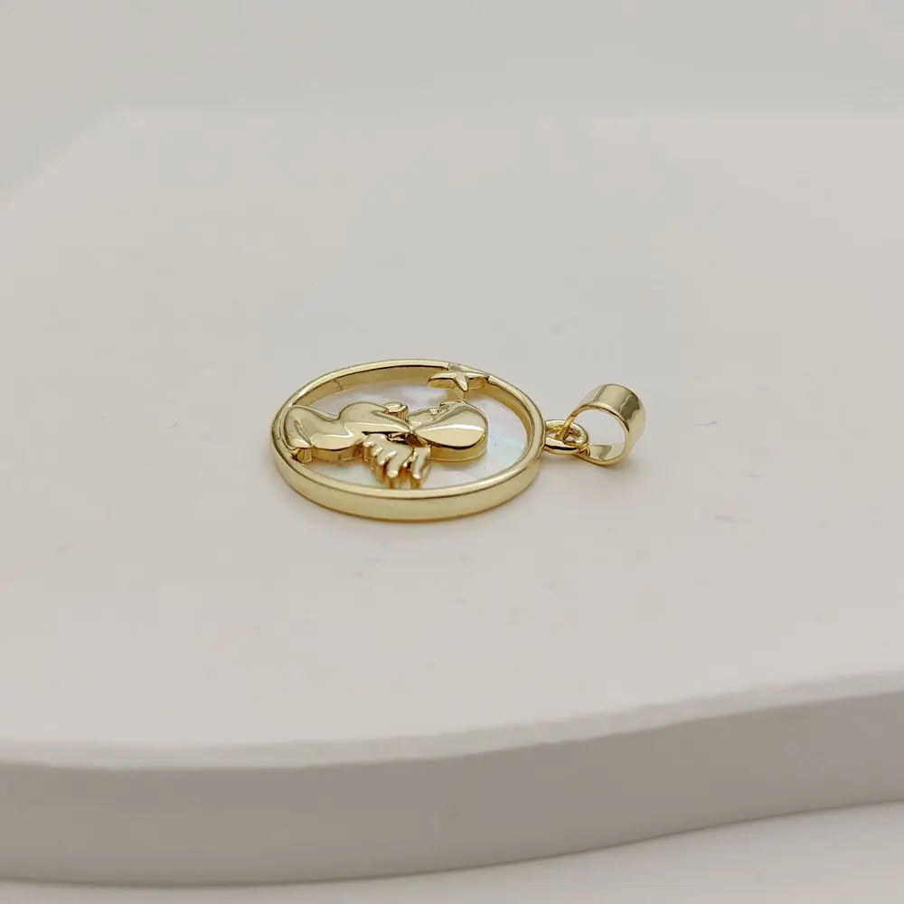 Fashion Natural sea shells Praying Angel Charms Pendants For Woman DIY Metal Bracelet Necklace Jewelry Handmade Accessories