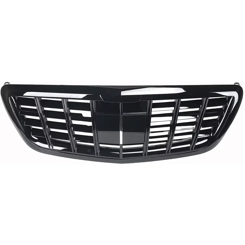 For Mercedes W222 S-CLASS S400 S500 2014 2015 2016 2017 2018 2019 2020 All Black w/Camera Hole Car Front Bumper Grille Grill