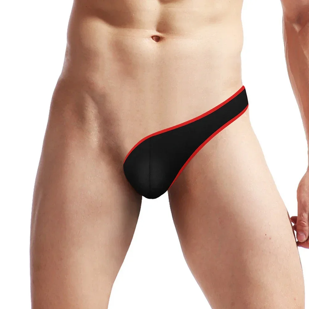 Sexy Mannen Thong Half Side Ondergoed Big Pouch U Bolle G-string Hight Cut Super Mini Onderbroek Voorgevormd Zijdeachtige Erotische Lingerie