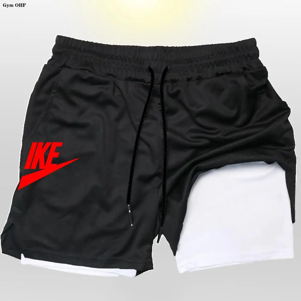 New Sports Shorts Men 2 In 1 Double-Deck Shorts Summer Fitness Sweatpants Jogging Running Shorts Elastic Woven Training shorts