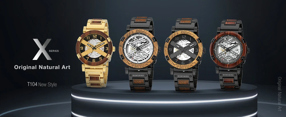 Automatic Mechanical Watch BOBO BIRD New Top Business Men Wooden Wristwatch Unique Custom Engraved Watches Christmas Gift Box
