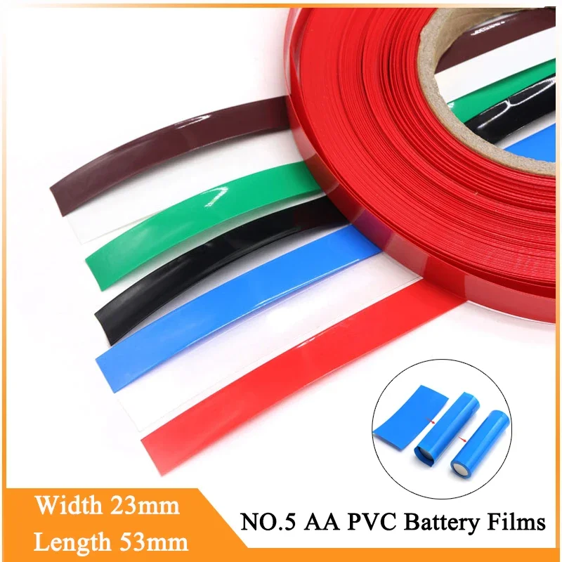 

20/50/100/200/400Pcs Lipo Battery NO.5 AA PVC Heat Shrink Tube Width 23 mm x 53mm Length Insulated Film Wrap Protect Case