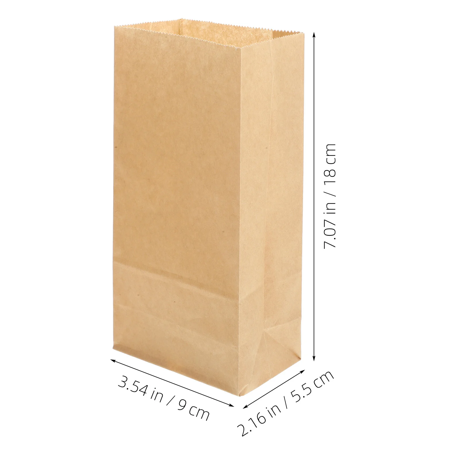 100 Pcs Lunch Bag Kraft Paper Bakery Bags Sandwiches Goodie Candy Storage Pouch Bread Packing Cookie Take Out