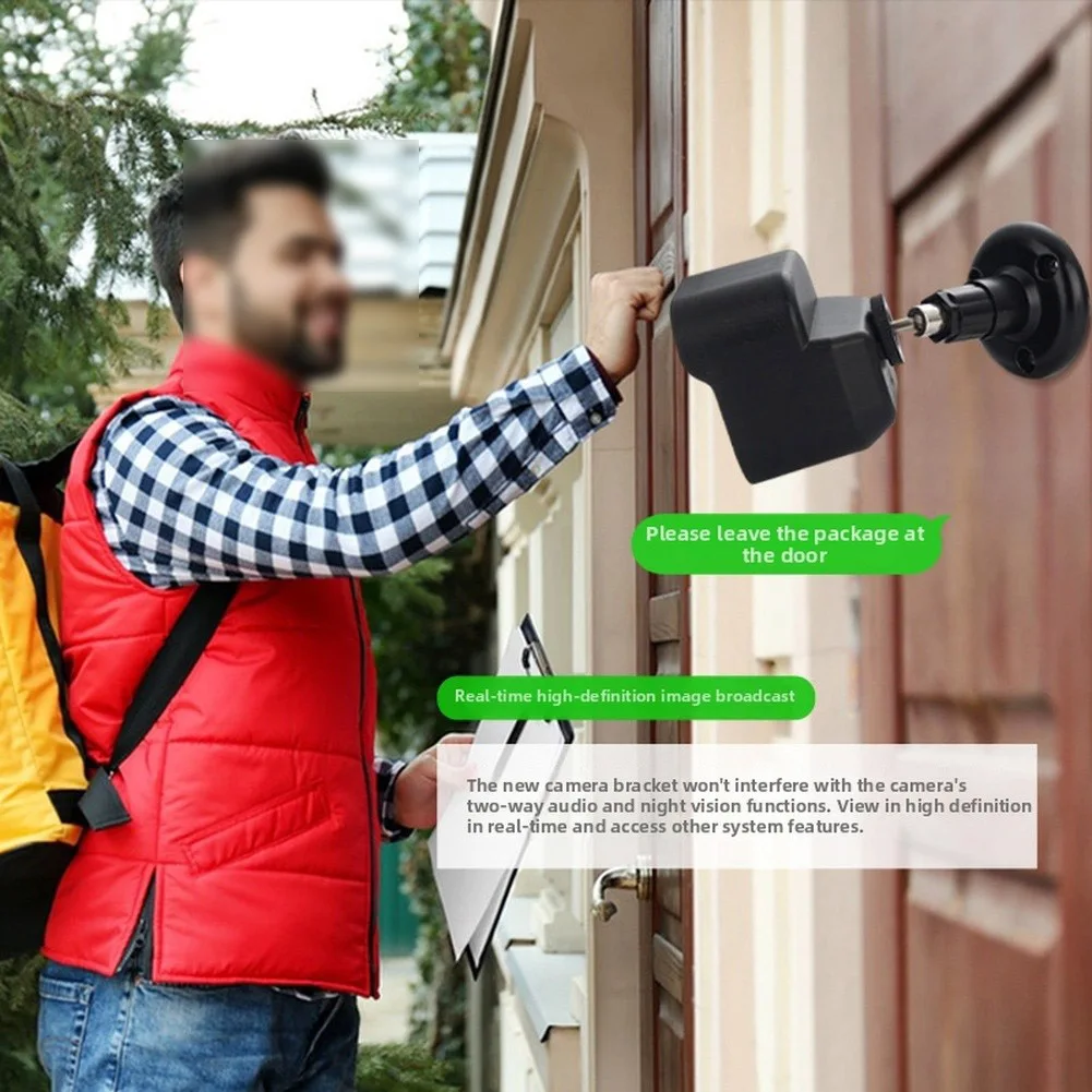 2Pcs Waterproof Adjustable Surveillance Camera Mount Stand Weather Resistant Wall Bracket Outdoor Security Monitoring Device