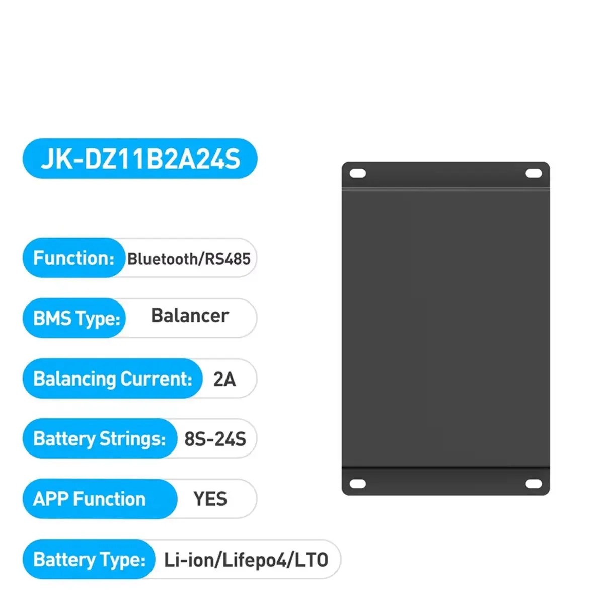 Y1030A*☀▃JK-DZ11B2A24S Smart Active Balancer 2A 8S 16S 20S 24S CANBUS Bluetooth App Storage Balance Board for Li- LiFePO4